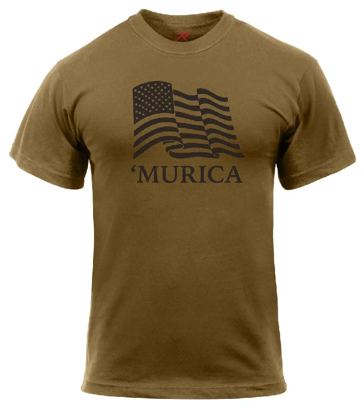 peplum tops for women -Rothco 'Murica US Flag T-Shirt