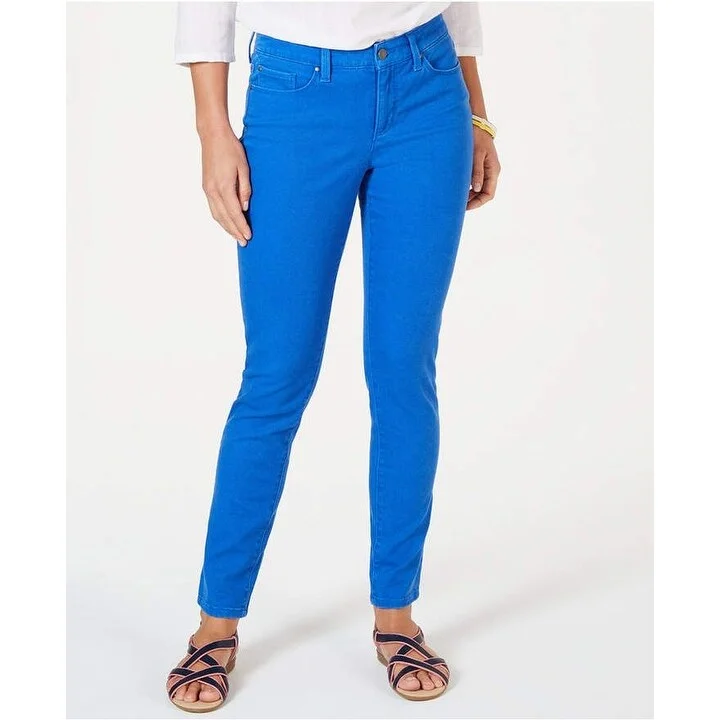 women's bootcut corduroy pants -Charter Club Women's Bristol Skinny Ankle Jeans Blue Size 4