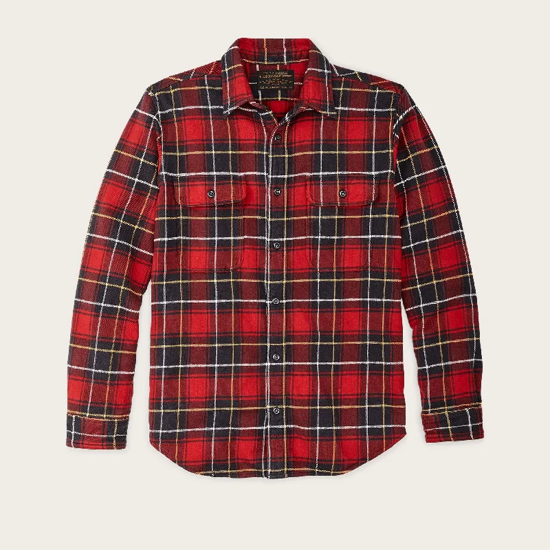 women's v-neck shirts -VINTAGE FLANNEL WORK SHIRT