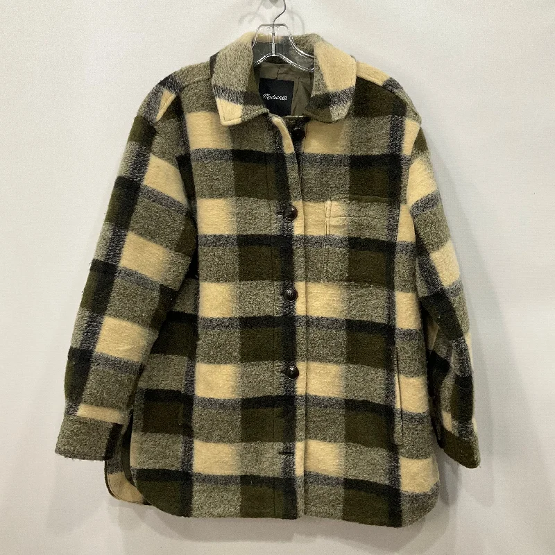 casual plaid jackets for women -Coat Peacoat By Madewell In Plaid Pattern, Size: S