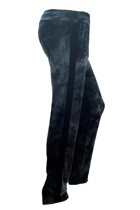 women's athletic pants -Tie Dye Track Jogger In Oil Black