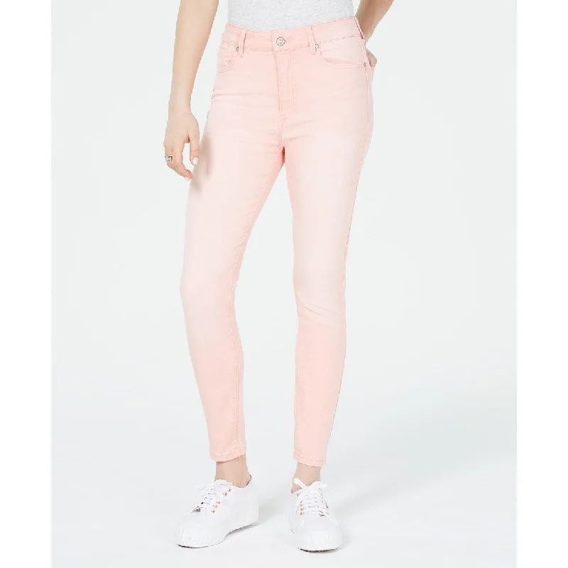 women's pleated pants -Celebrity Pink Women's Juniors' Colored Skinny Ankle Jeans Pinksty Size 11