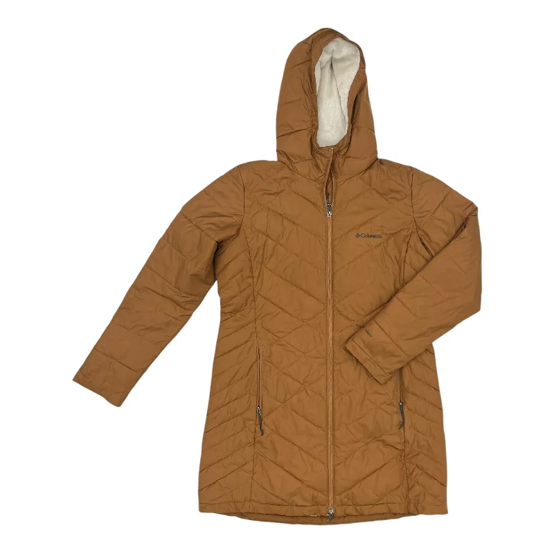 short puffer jackets for women -Coat Puffer & Quilted By Columbia In Tan, Size:L