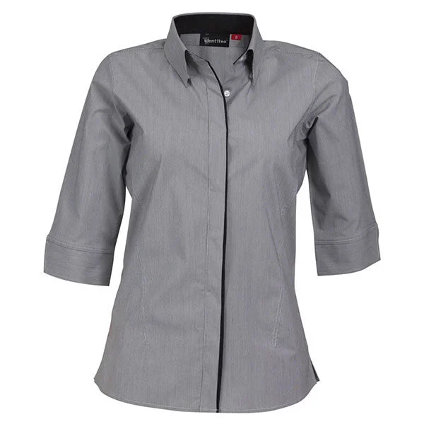 casual loose blouses for women -Identitee Women's Black/White Stella 3/4 Sleeve Shirt