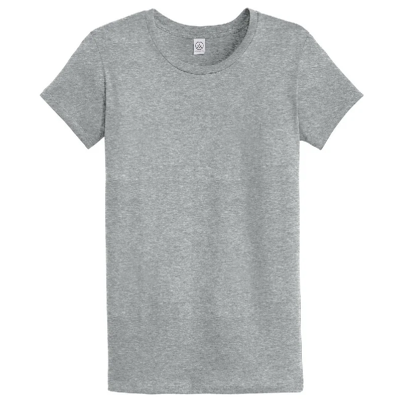 casual blouses with sleeves -Alternative Women's Heather Grey Legacy Crew T-Shirt