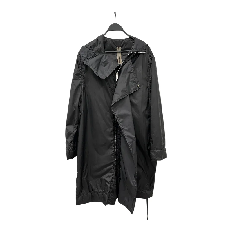 women's faux leather coats -RICK OWENS DRKSHDW/Trench Coat/S/Nylon/BLK/ZIP UP TRENCH COAT