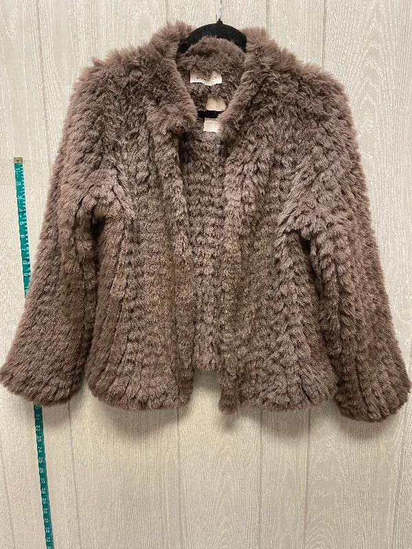 oversized wool coats for women -Coat Faux Fur & Sherpa By Heartloom In Taupe, Size: M