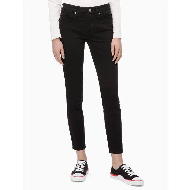 high-rise leggings for women -Calvin Klein Women's Mid Rise Skinny Jeans Eternal Black Size 28" x 32" - 28" x 32"