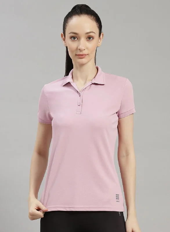 warm tops for women -Women Purple Solid T-Shirt