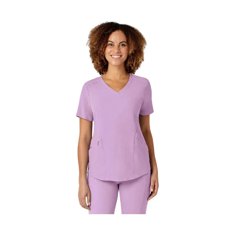 women's casual tank tops -WonderWink Women's Renew V Neck Scrub Top - Violet Tulle - ONLINE STORE CREDIT/EXCHANGE ONLY