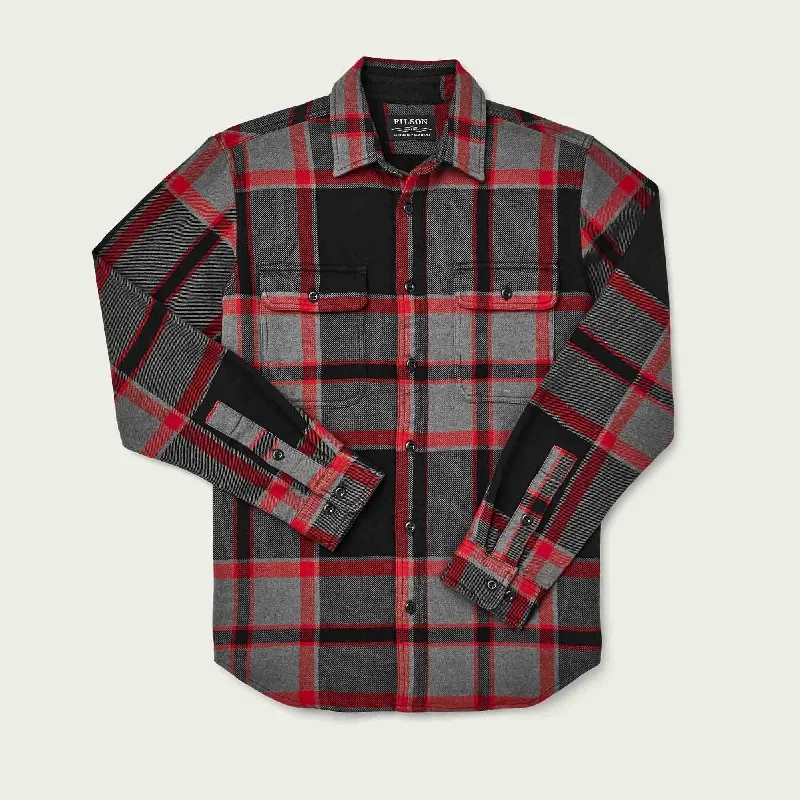 casual loose blouses for women -VINTAGE FLANNEL WORK SHIRT