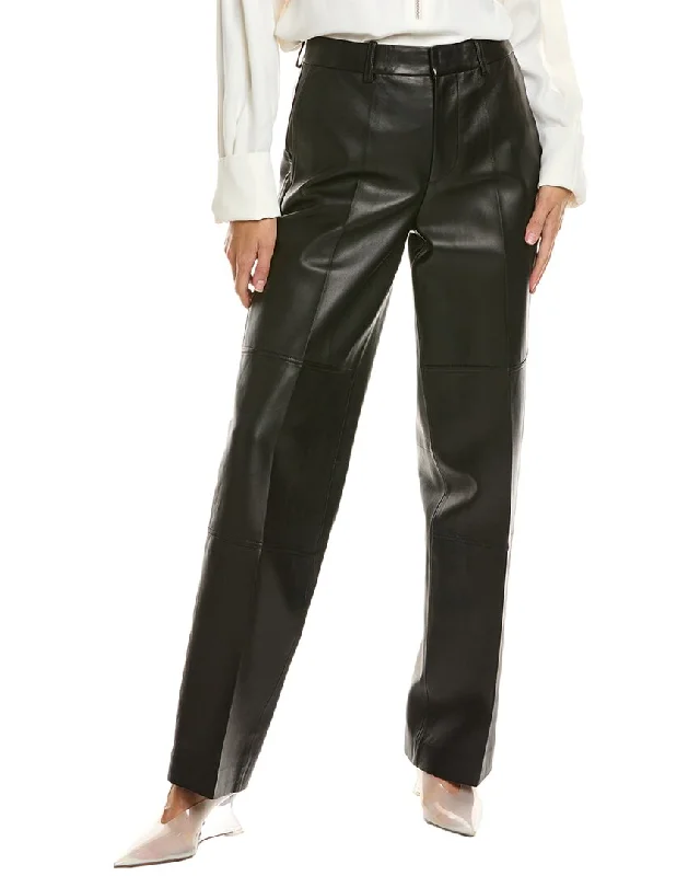 women's linen trousers -Helmut Lang Leather Carpenter Pant