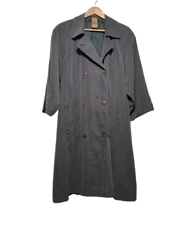 women's down jackets -Women’s Grey Belted Trench Coat (Size L)