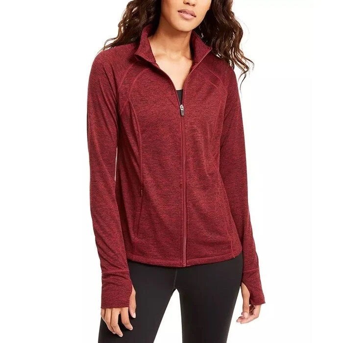 women's warm outdoor jackets -Ideology Women's Performance Zip Jacket Red Size Small