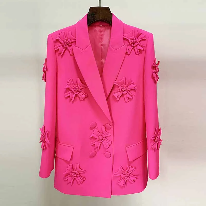 women's trench coats for fall -Women Crepe Couture Applique Jacket Fashion Coat