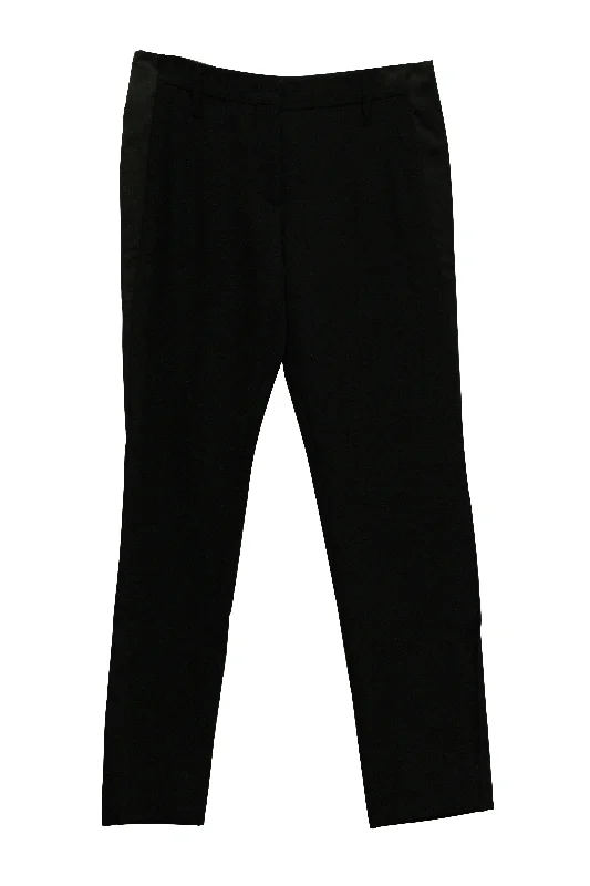 women's straight-leg trousers -Prada Tailored Pants in Black Wool