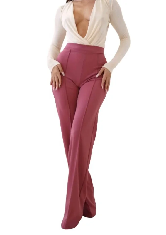 women's low-rise pants -What A Treat Trouser Pants In Pink