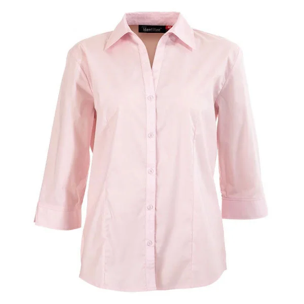 casual oversized tops for women -Identitee Women's Pink Rodeo 3/4 Sleeve Shirt