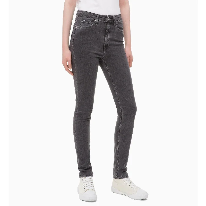 women's soft workout pants -Calvin Klein Women's Mid Rise Skinny Jeans Stockholm Grey Size 31" X 30" - 31" x 30"