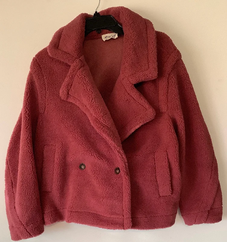 women's warm outdoor jackets -Coat Faux Fur & Sherpa By Cmc In Maroon, Size: M