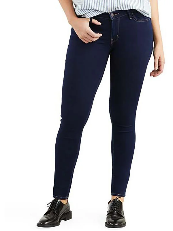 women's high-waisted pants -710 Womens Mid-Rise Dark Wash Skinny Jeans