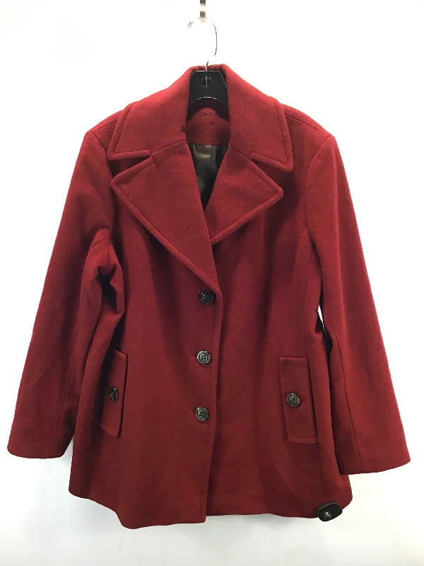 women's windbreaker jackets -Coat By Calvin Klein In Red, Size: Xl