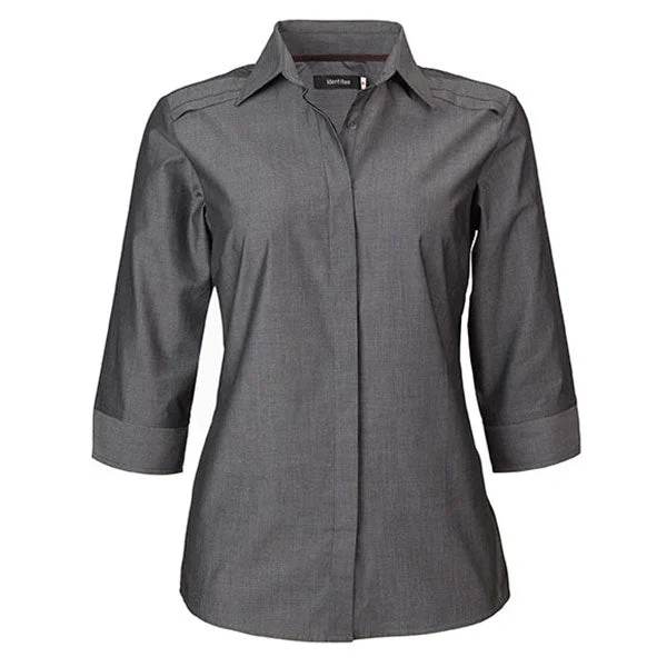 peplum tops for women -Identitee Women's Graphite Felix 3/4 Sleeve Shirt