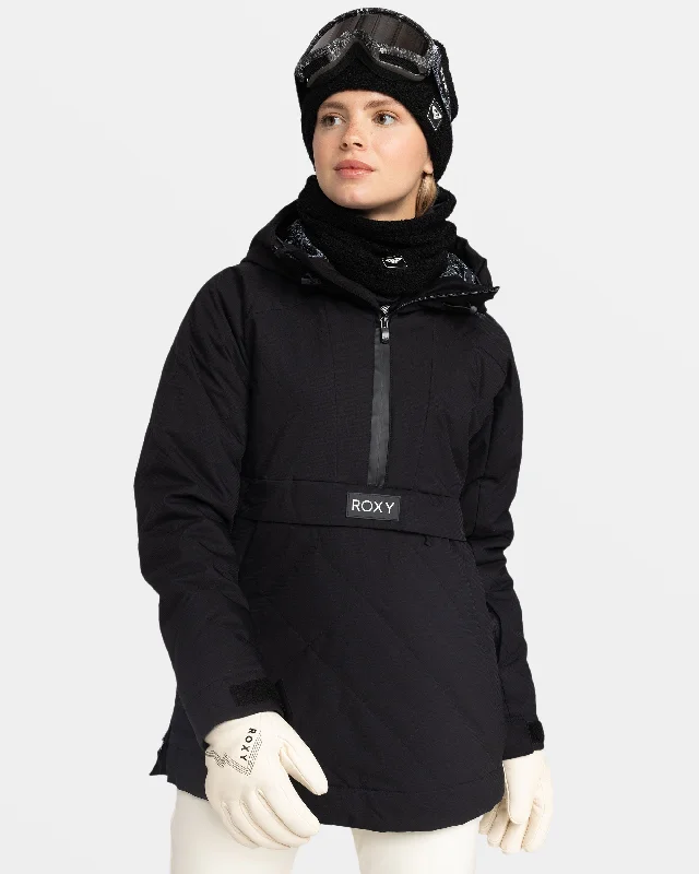 women's wool coats -Radiant Lines Overhead Snow Jacket - True Black