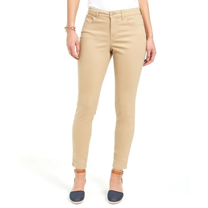 elegant dress pants for women -Style & Co Women's Curvy-Fit Skinny Fashion Jeans Beige Size 14