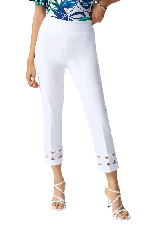 straight-leg jeans for women -Millennium Crop Pant In White