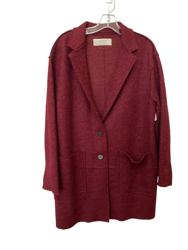 elegant coats for women -Coat Other By Zara Basic In Maroon, Size: Xl