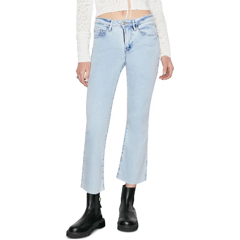 dressy pants for women -Womens Denim Cropped Bootcut Jeans