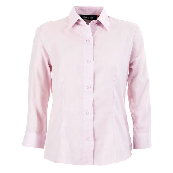 boho style tops for women -Identitee Women's Pink Trafalgar 3/4 Sleeve Shirt