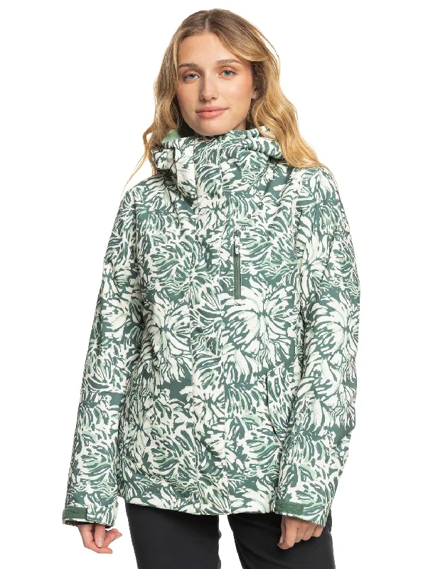 ladies' chic pea coats -Roxy Jetty Technical Snow Jacket - Dark Forest Wild