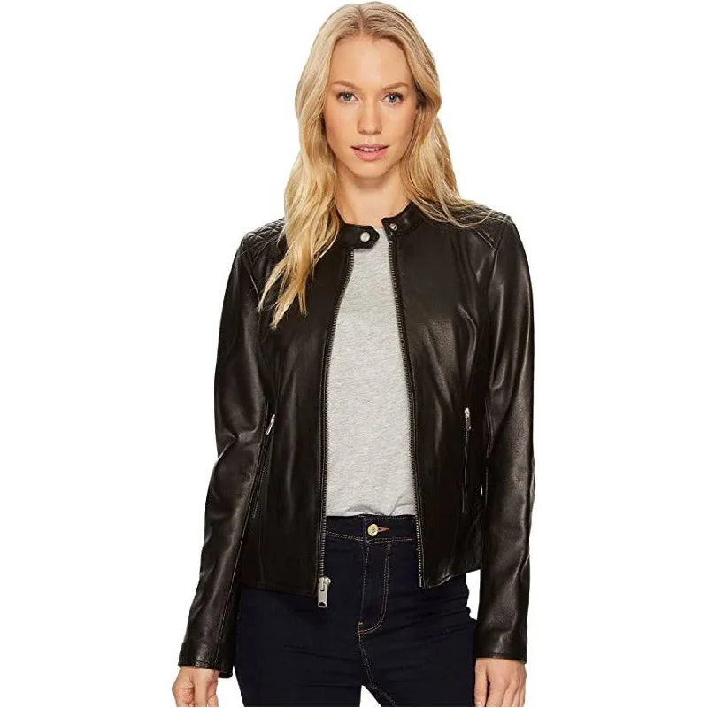 women's warm outdoor jackets -Marc New York Women's Moto Goldie Leather Jacket