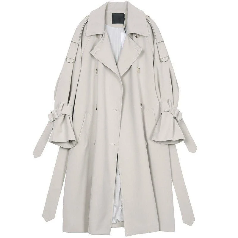 oversized wool coats for women -Flared Sleeves Trench Coat For Women