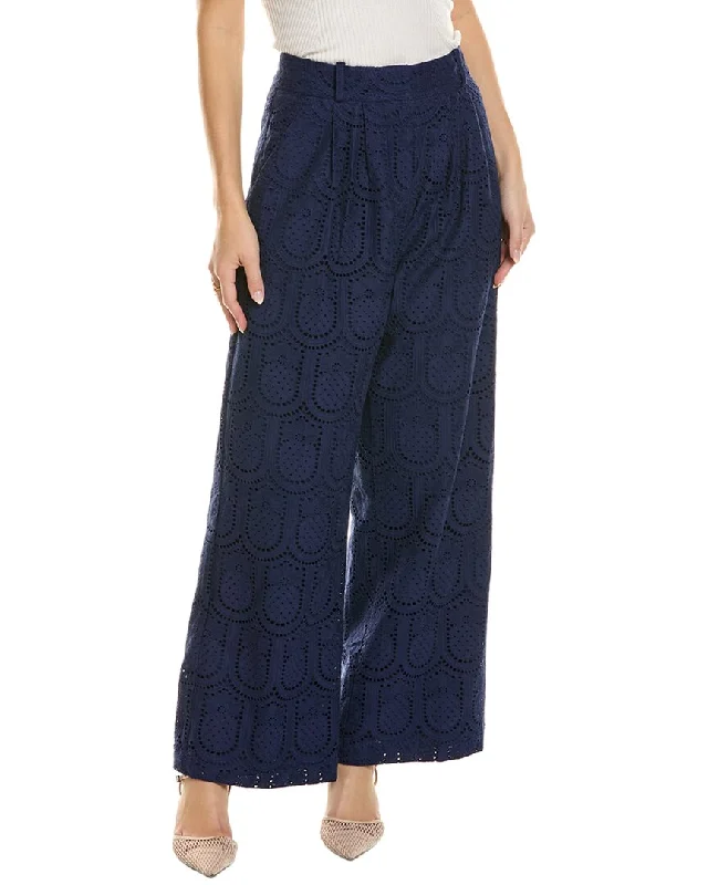 women's belted pants -FARM Rio Pineapple Eyelet Pant