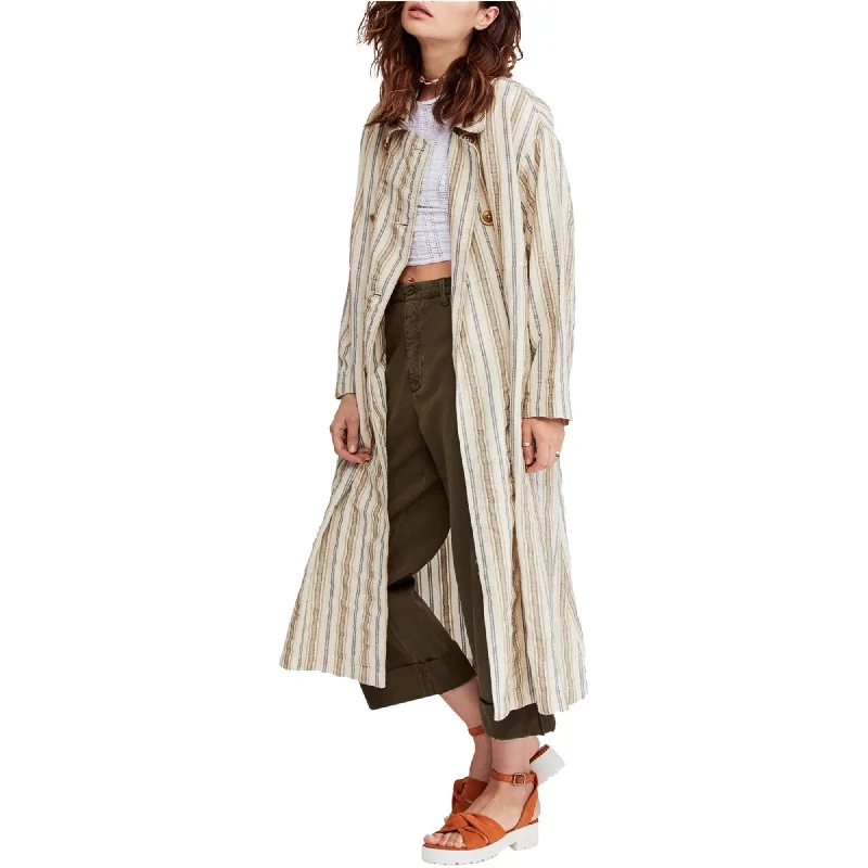 women's military jackets -Free People Womens Sweet Melody Trench Coat, Beige, Small