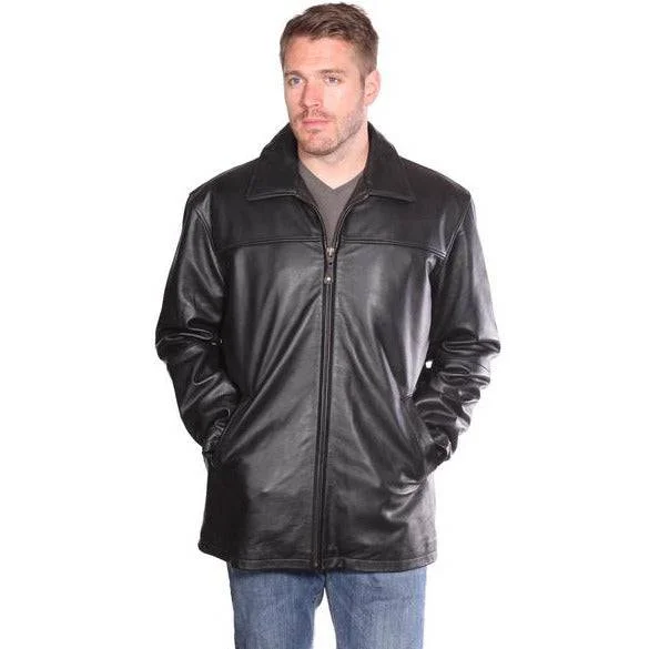 women's winter coats -Nuborn Cowhide Zip Front Leather Jacket