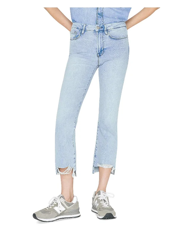 cotton pants for women -Womens Released Hem Denim Bootcut Jeans