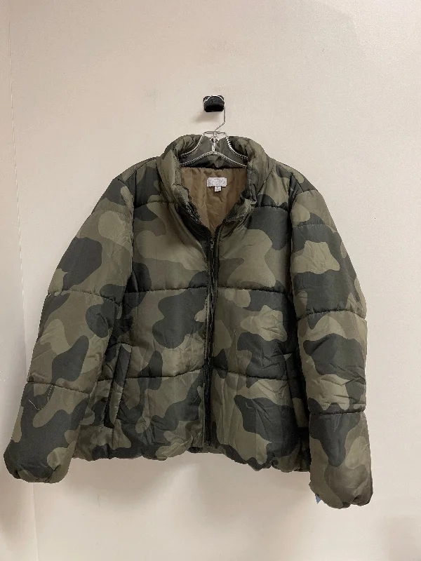 women's faux fur winter jackets -Coat Puffer & Quilted By Mudpie In Camouflage Print, Size: Xl