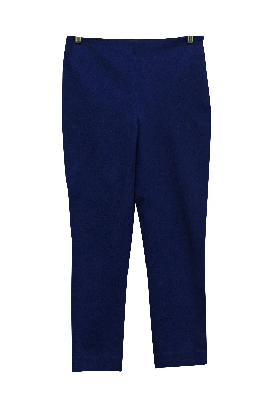 faux leather pants for women -Joseph Tailored Pants in Blue Viscose