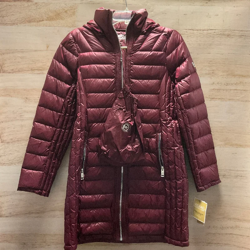 short jackets for women -Coat Puffer & Quilted By Michael By Michael Kors In Red, Size: M