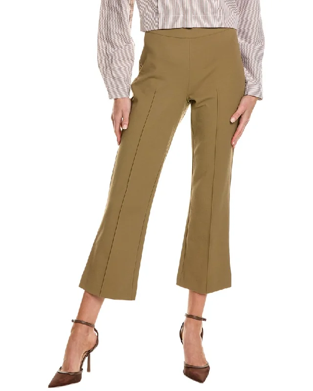 women's bootcut corduroy pants -Vince Mid Rise Pintuck Crop Flare Pant