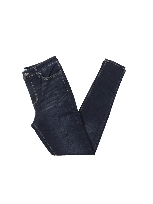 vintage denim pants for women -Womens High Rise Whisker Wash Skinny Jeans