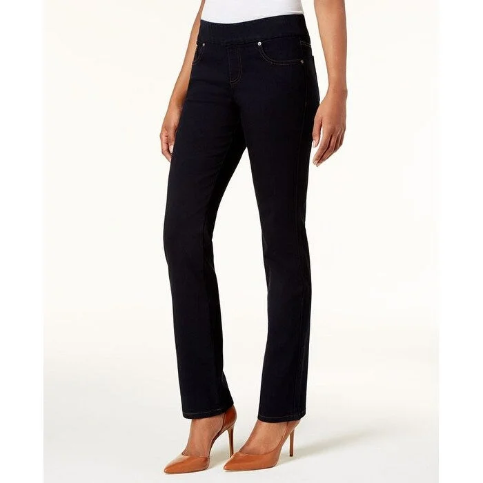 wide-leg denim pants for women -Style & Co Women's Straight-Fit Pull-On Jeans Black Size Large