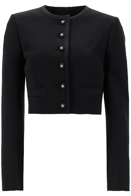 women's bomber jackets -Dolce & Gabbana Women's  Wool Blazer With Logo Buttons