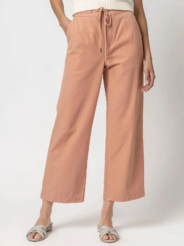 women's straight-leg trousers -Canva Drawstring Pant In Canyon