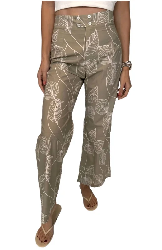 women's pleated wide-leg pants -Palmera Pants In Tan