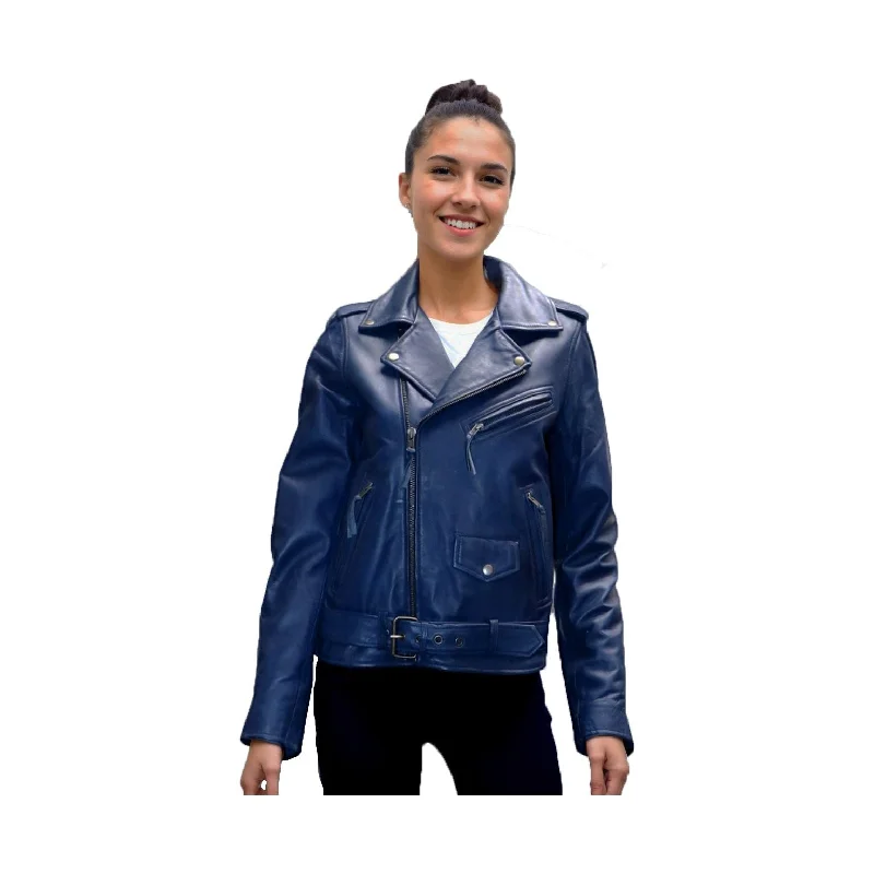 fleece-lined parkas for women -Whet Blu Women's Rockstar Moto Leather Jacket